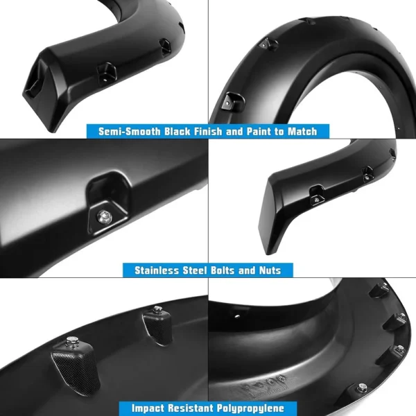 Ford - Pocket Rivet Style Fender Flares 4PC | Paintable Textured Black Paintable - Image 5